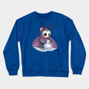 Mothman builds a Snowman Crewneck Sweatshirt